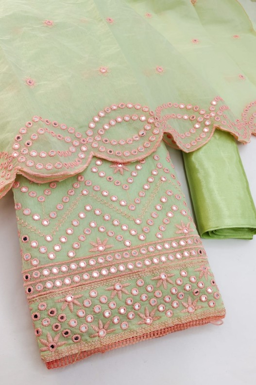 Fancy Chanderi Silk with Multi Mirror Work Salwar Suit